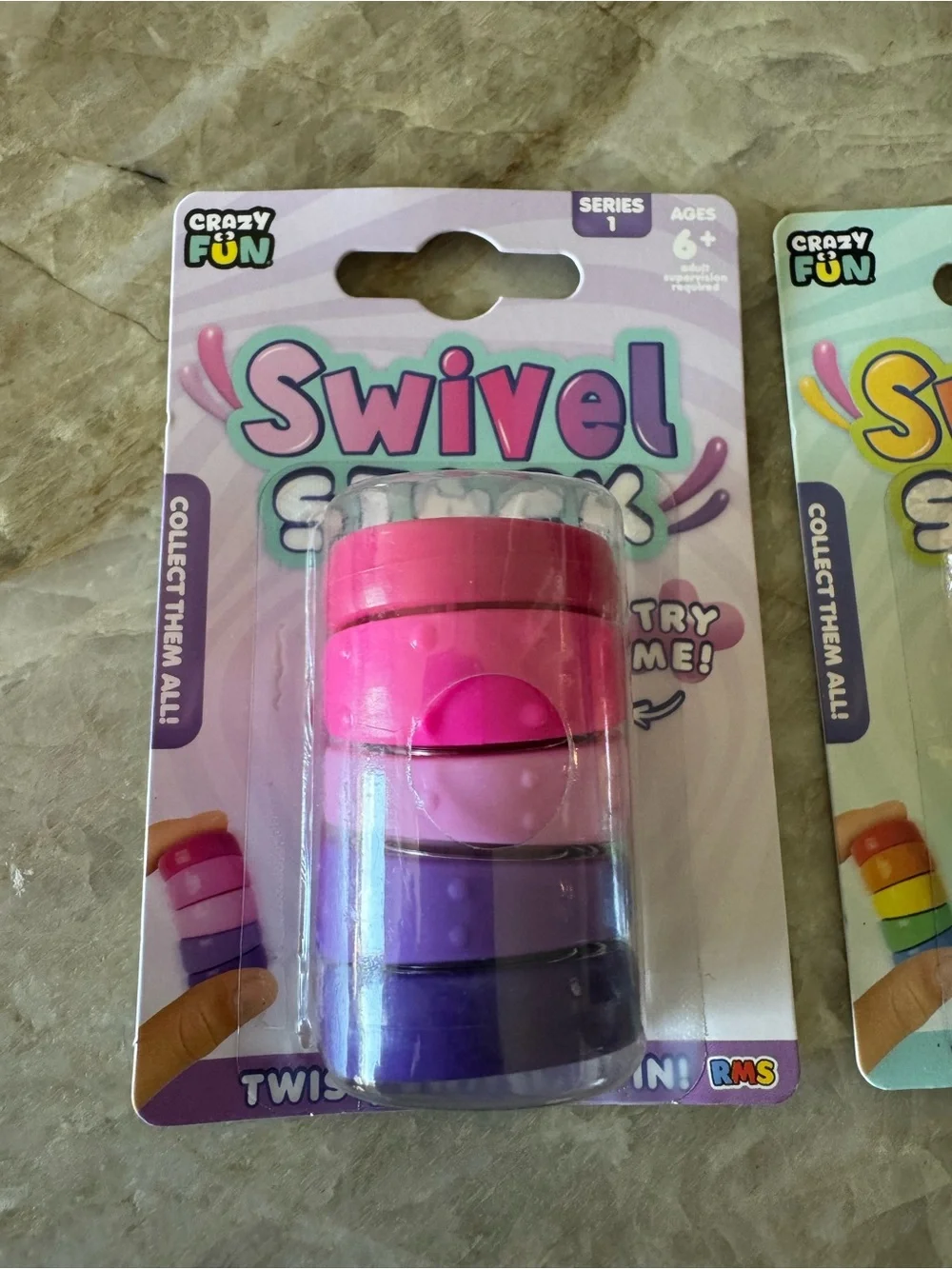 Swivel Stack Fidget Toys - Pink/Purple and Rainbow